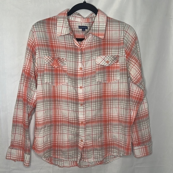 NORTHCREST PLAID BUTTON DOWN LONG SLEEVE (SIZE M) - Picture 1 of 7